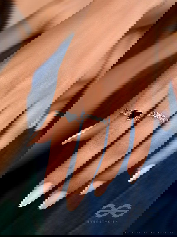 String of Hearts- Set of Two Silver Rings