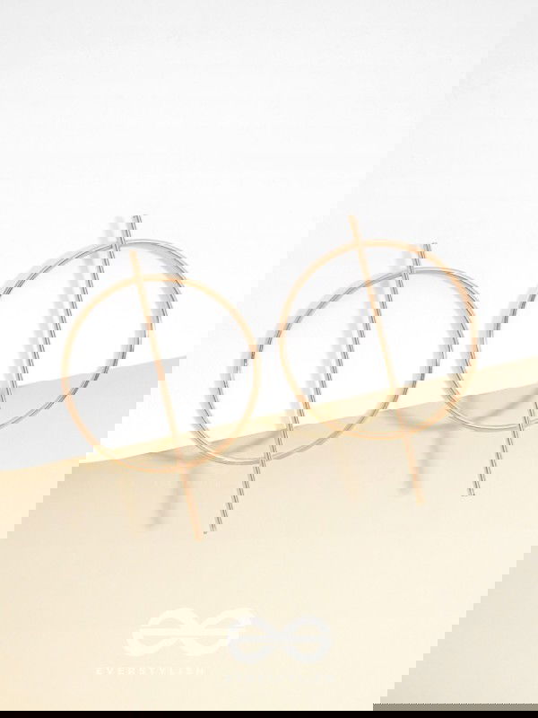 An Elegant Delight Golden Geometric Earrings