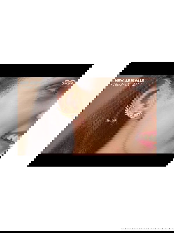 Golden infinity- Golden studs with white pearl roses 