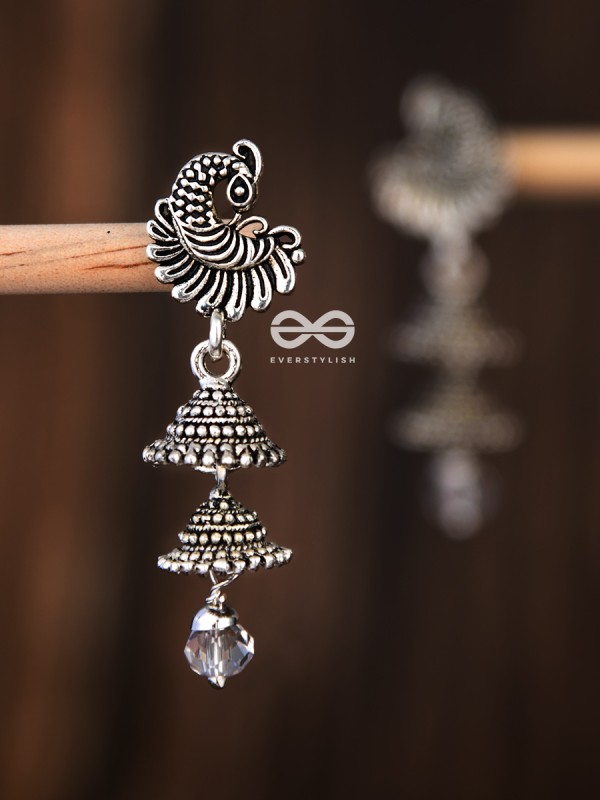 The Intricate Peacock Double Layered Jhumkis