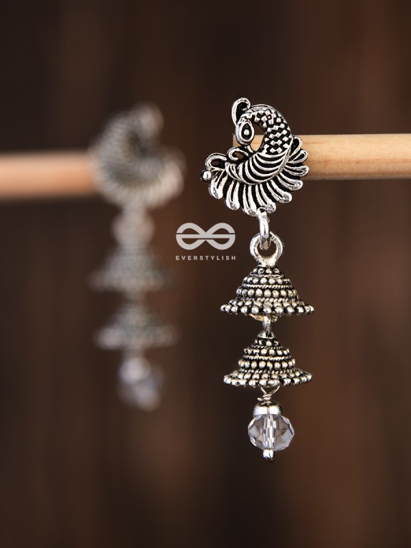 The Intricate Peacock Double Layered Jhumkis