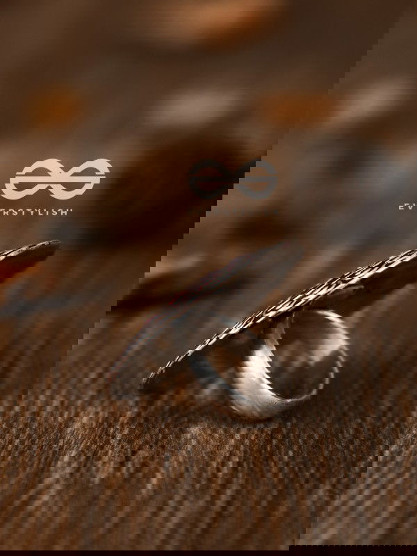 The Intricate Meenakari Adjustable Ring (Pink) - Embellished Oxidised Collection