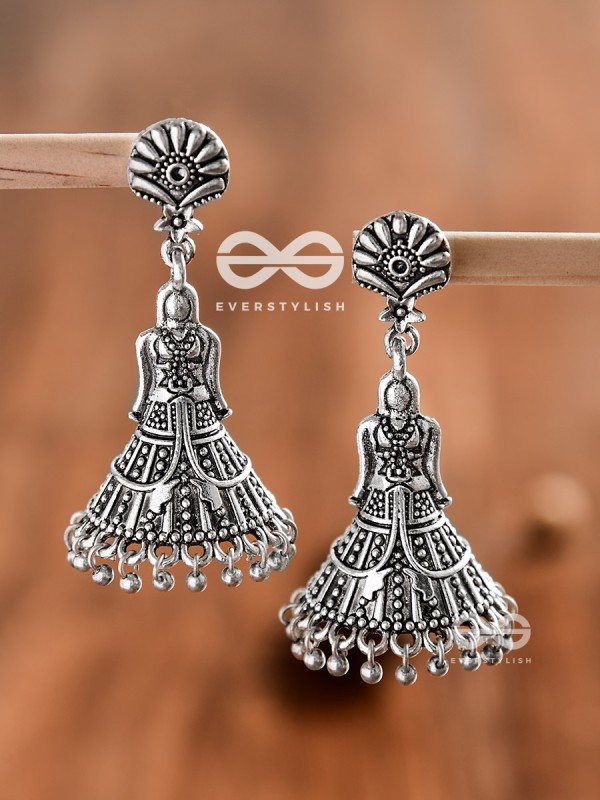 The Lady of Elegance - Oxidised Boho Jhumkas