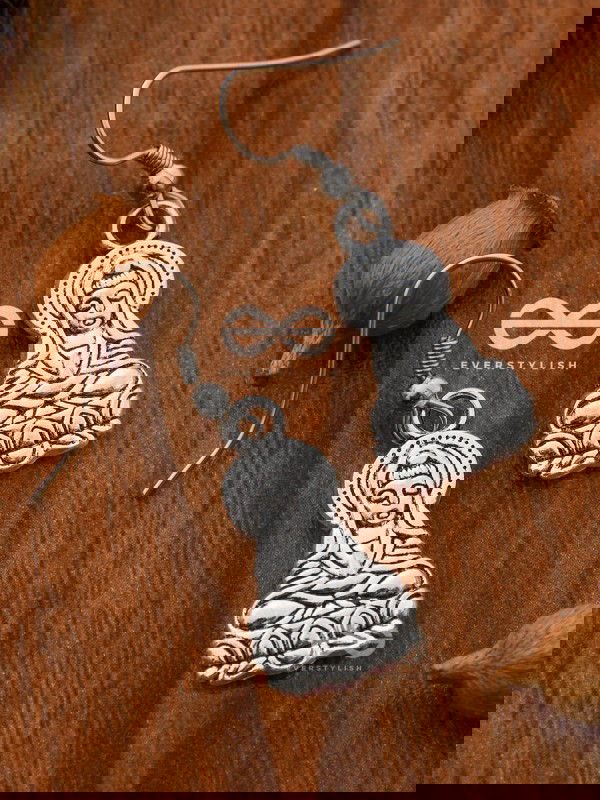 The Little Engraved Buddha - Tiny Trinket Earrings