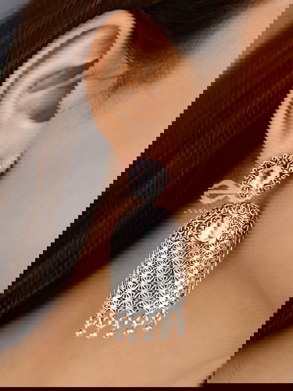 The Royal Delight - Oxidised Statement Earrings