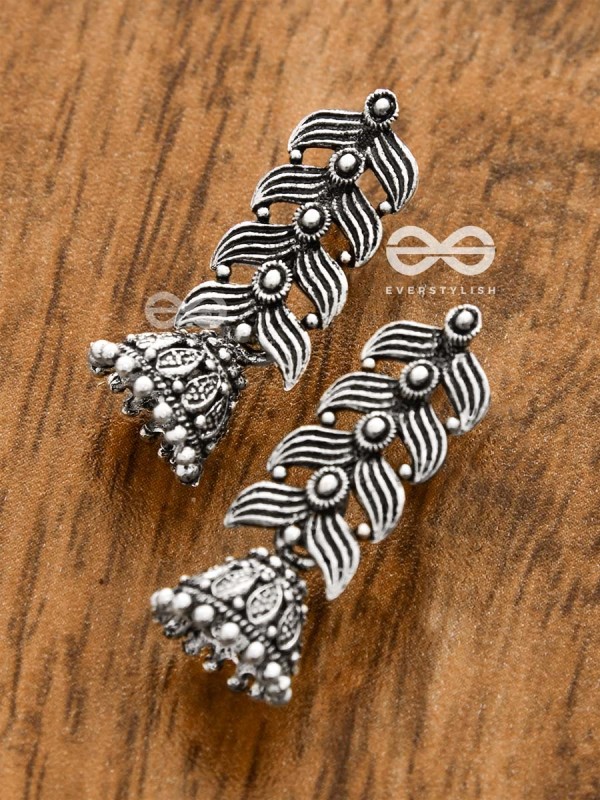 The Hypnotic Layered Jhumkis - Oxidised Boho Earrings