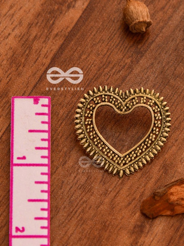 The Little Bohemian Hearts(Golden) - Oxidised Boho Earrings