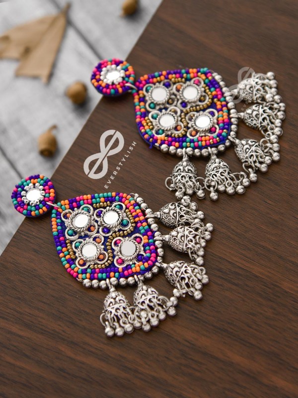 A Statement of Royalty -  Embroidered Statement Earrings