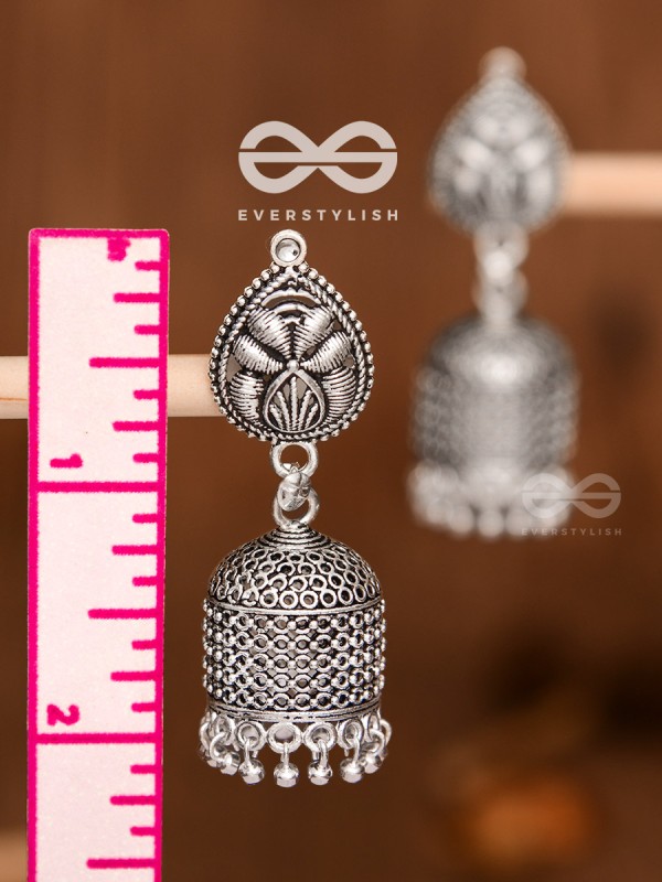 The Boho Chic Cylindrical Jhumkis - Oxidised Boho Earrings