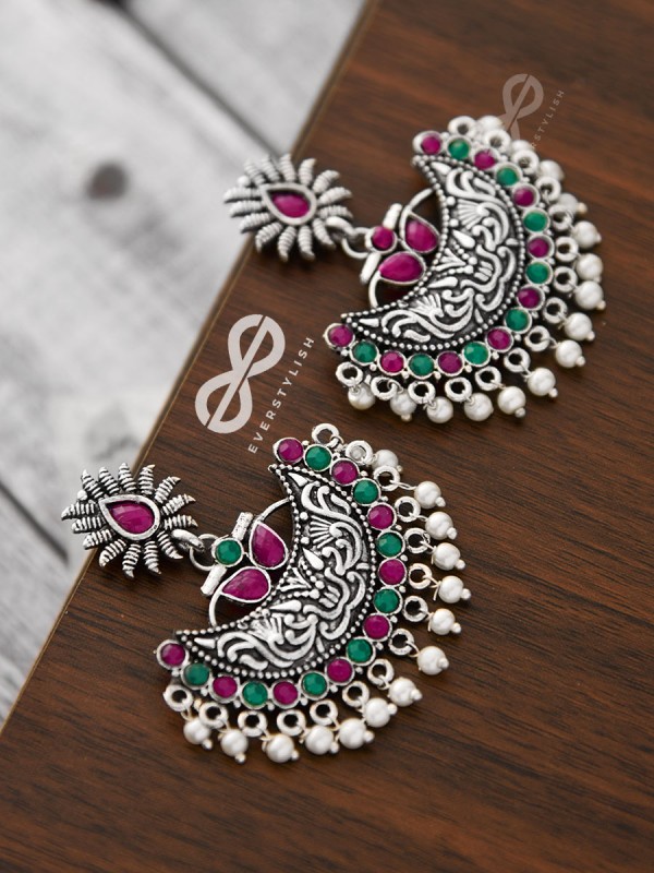 The Bohemian Elegance (Ruby Emerald) - Embellished Oxidised Collection