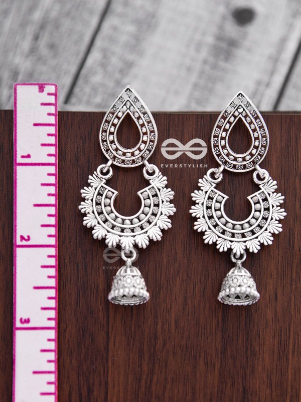 The Multilayered Intricate Danglers - Oxidised Boho Earrings
