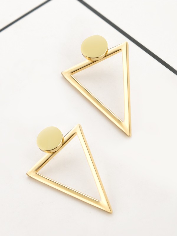 The Elegant Golden Triangle Ear Jackets 