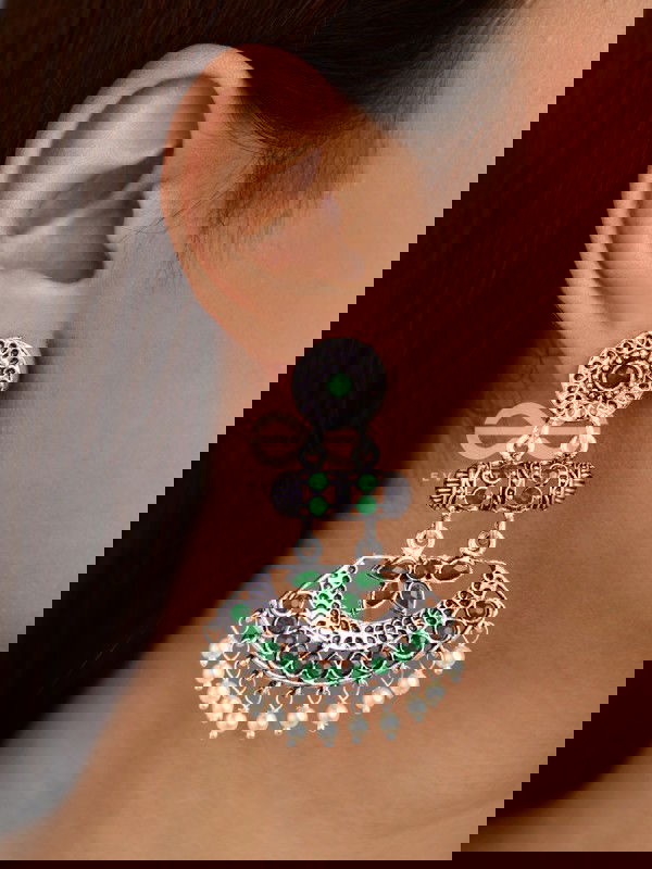 The Bohemian Elegance (Emerald) - Embellished Oxidised Collection