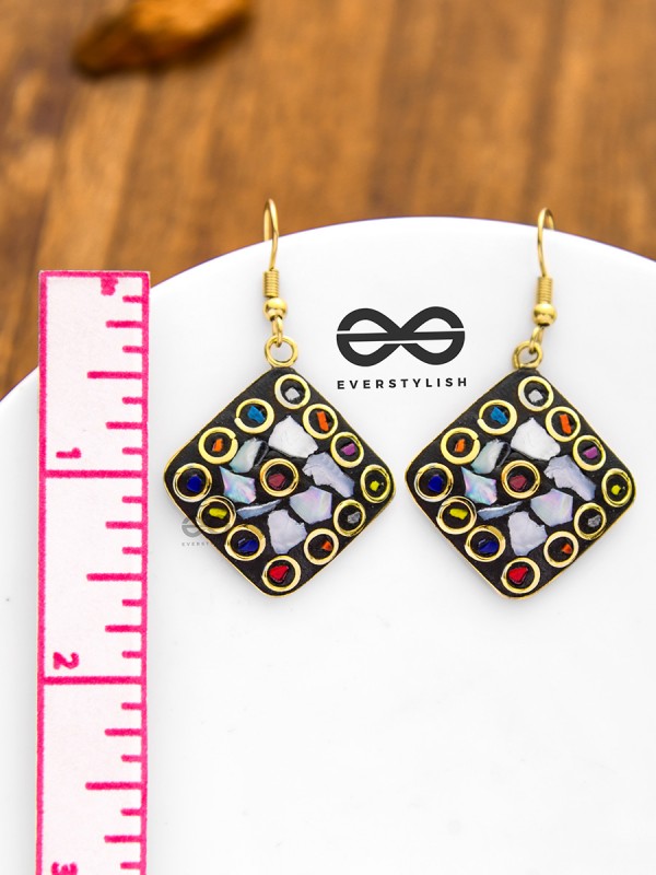 A Handcrafted Beauty - Golden Tribal Style Earrings