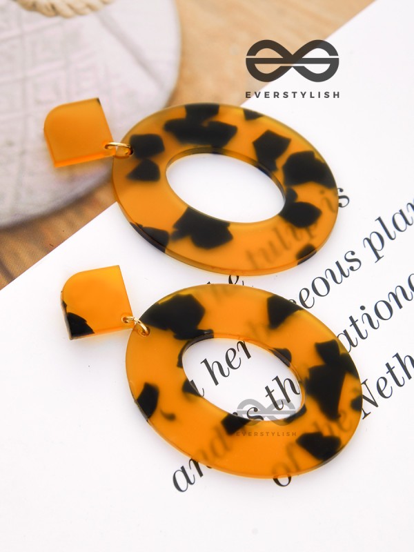 The Hypnotic Hues (Leopard) - Statement Acrylic Danglers