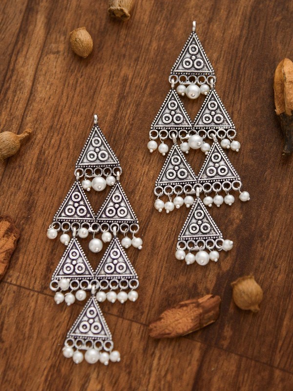 A Statement of Bohemian Geometry - Oxidised Boho Earrings