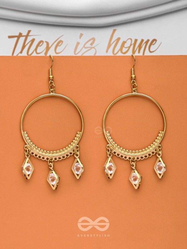 The Studded Charms - Golden Light-weight Danglers 