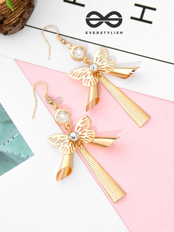 The Beauteous Butterfly Charms - Casual Golden Danglers