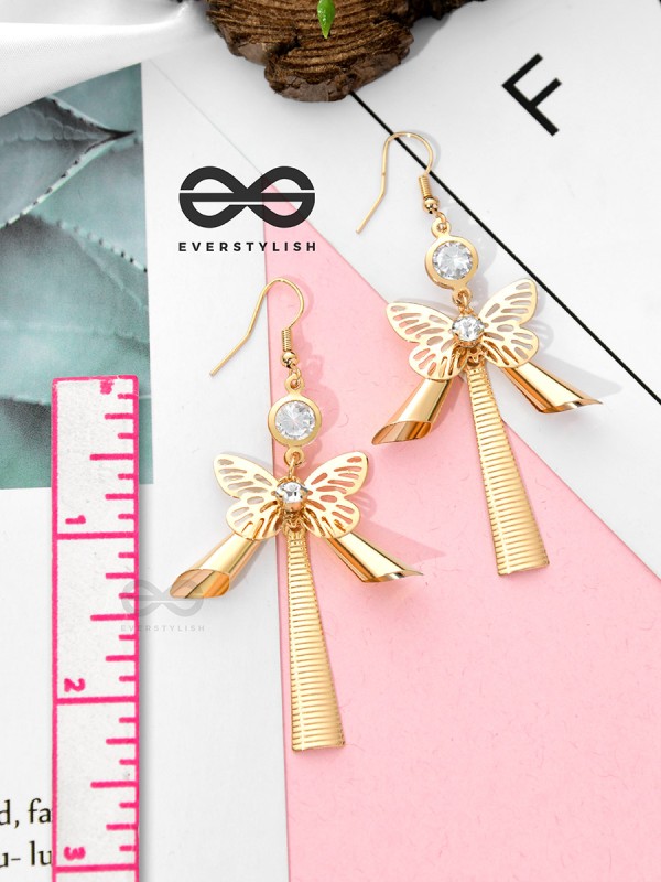 The Beauteous Butterfly Charms - Casual Golden Danglers