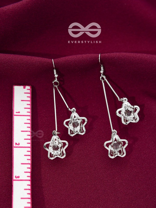 The Dangling Shimmery Star Earrings