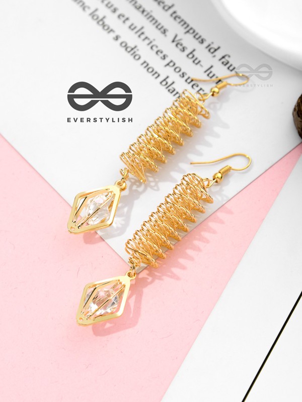 Spiralling in Style - Casual Golden Danglers