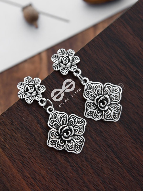 Mystique Magnificence ethnic ecstasy floral earrings