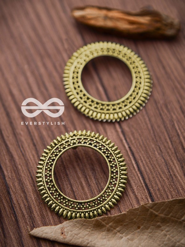 The Little Bohemian Sun (Golden) - Oxidised Boho Earrings