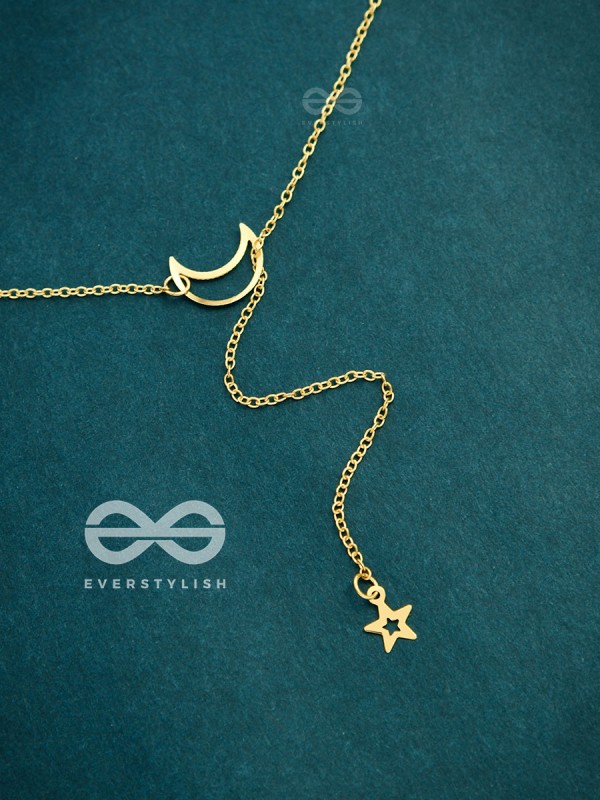 Wrapped In The Night-Sky - Golden Neckpiece With Anti-Tarnish Coating 