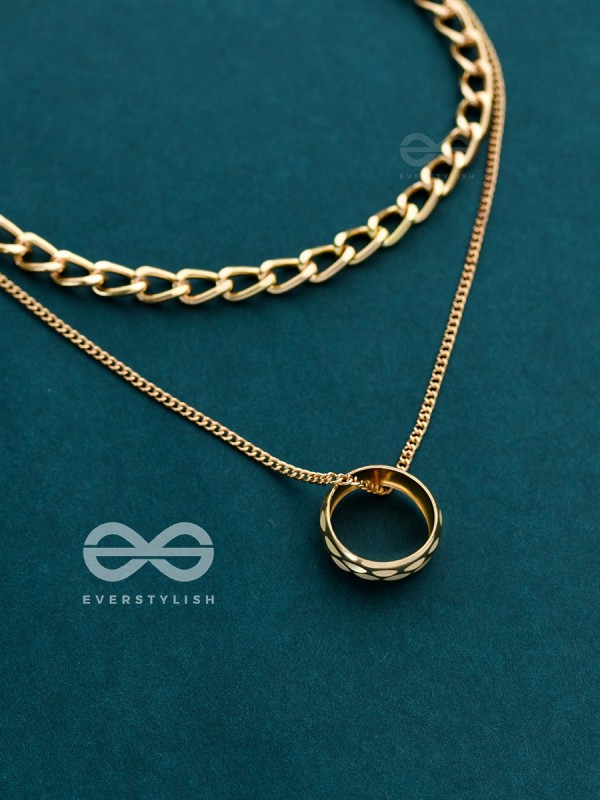 The Girl-Boss Statement - Golden Layered Neckpiece With Anti-Tarnish Coating 