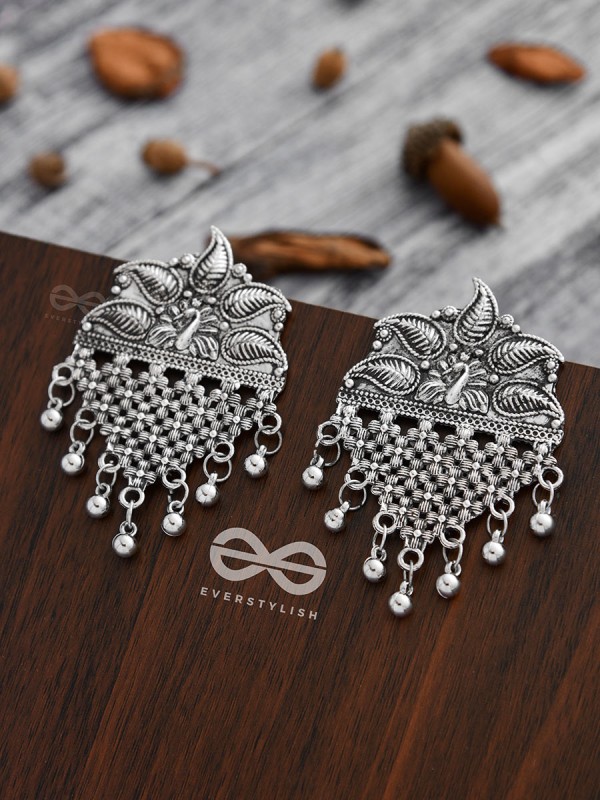 The Fanning Peacock Criss-Cross Statement Earrings