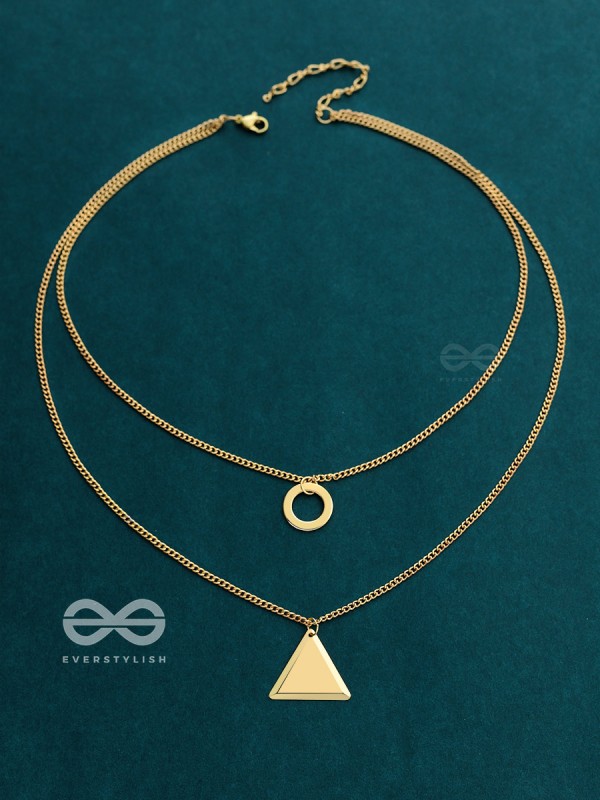 A Geometric Statement - Golden Layered Neckpiece With Anti-Tarnish Coating