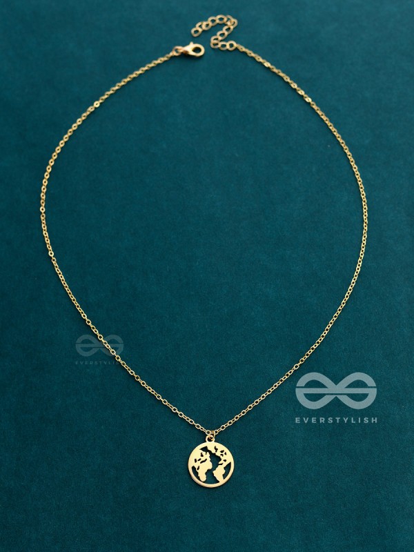 Citizen Of The Globe - Statement Golden Neckpiece With Anti-Tarnish Coating 