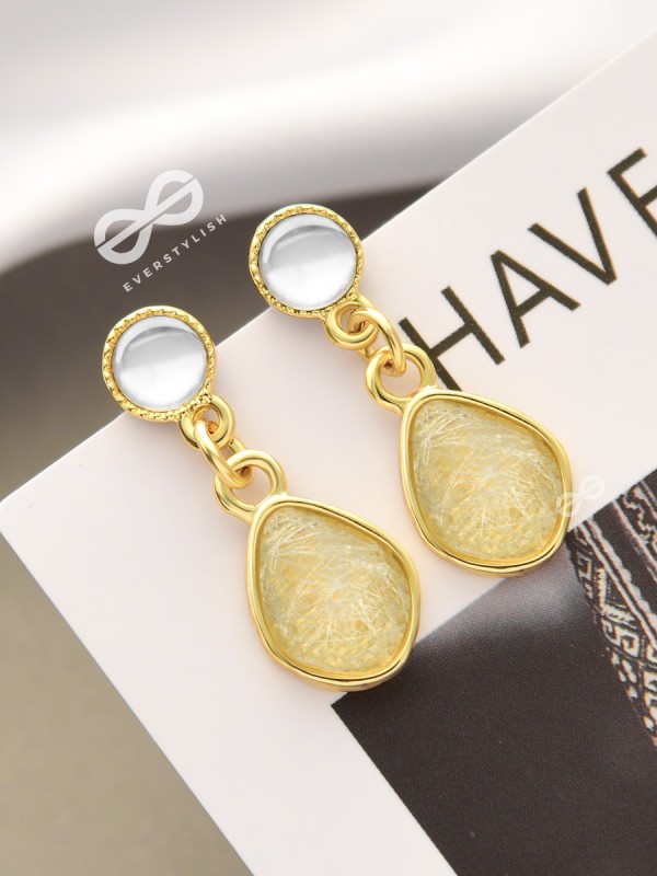 The Entangled Chic - Statement Golden Dangler Earrings