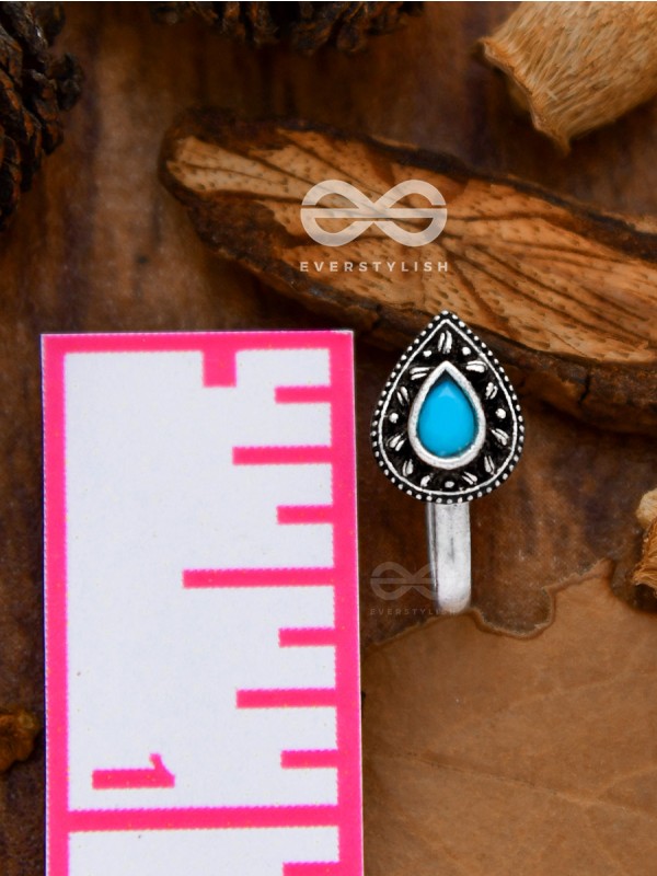 The Intricate Droplets - Embellished Non-pierced Nosepin (Turquoise)