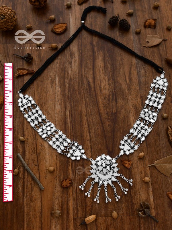 Simply a Class Apart - Gorgeous Statement Mirror Neckpiece And Earrings Set