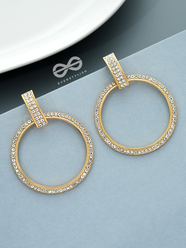 The Classy Bling - Statement Golden Earrings