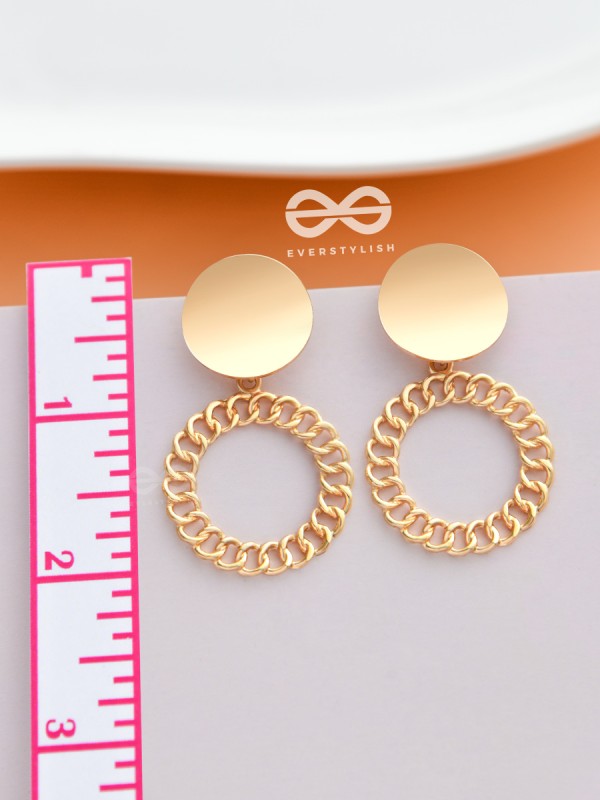 The Links of Glamour - Golden Statement Earrings