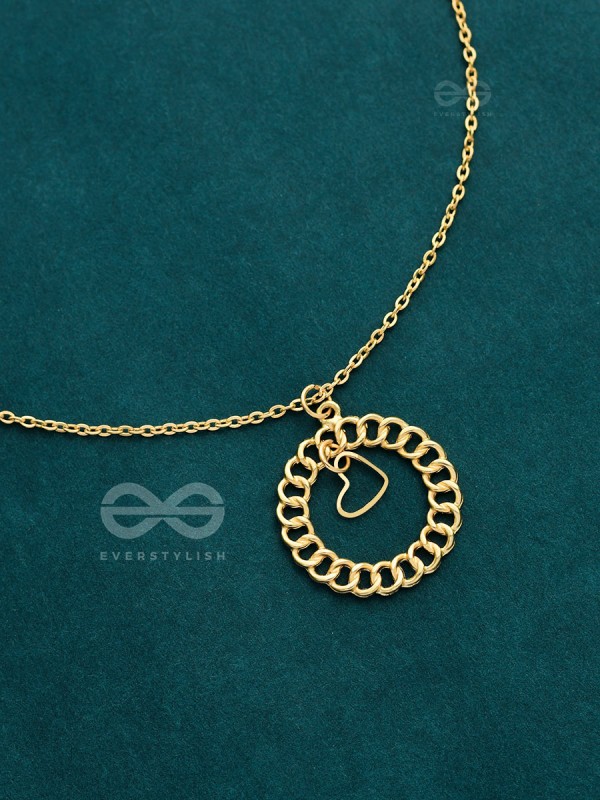 My Locked Up Heart - Golden Statement Neckpiece With Anti-Tarnish Coating 