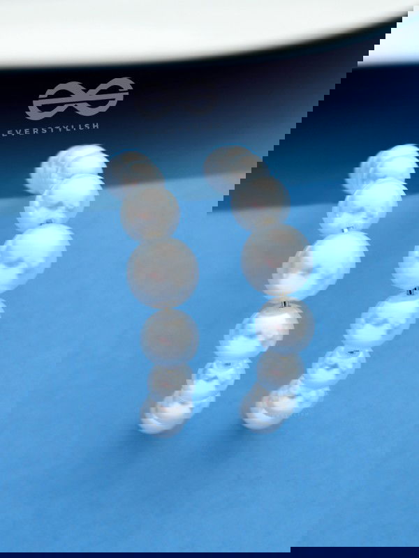 The Pearls of Goodness- Statement Half Hoops 