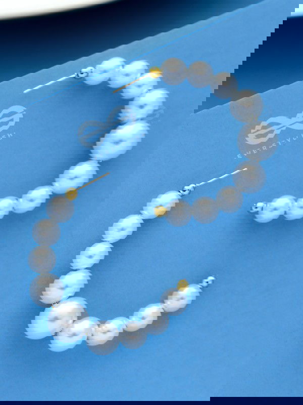 The Pearls of Goodness- Statement Half Hoops 