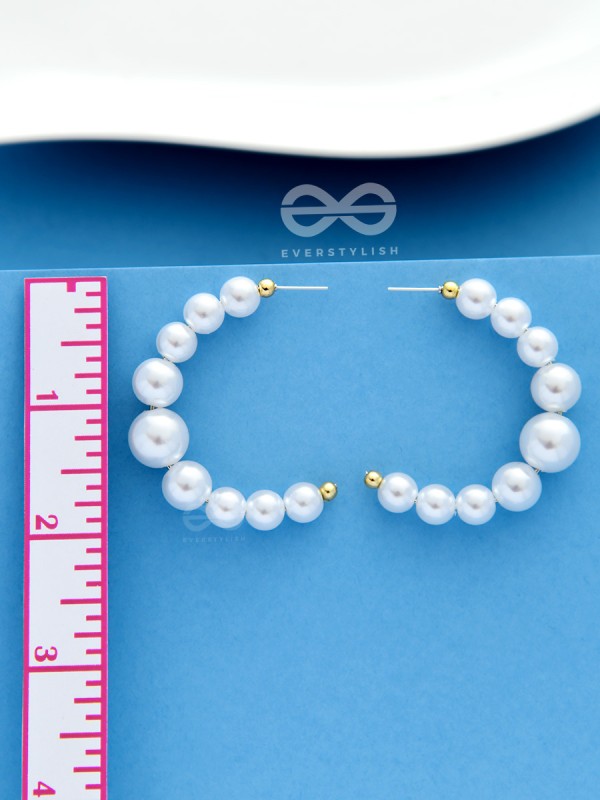 The Pearls of Goodness- Statement Half Hoops 