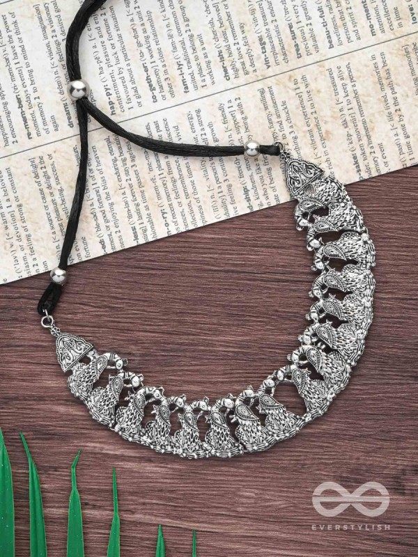 The Peaceful Peacocks - Oxidised Boho Choker