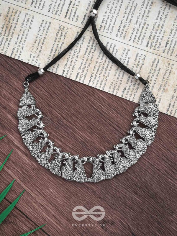 The Peaceful Peacocks - Oxidised Boho Choker