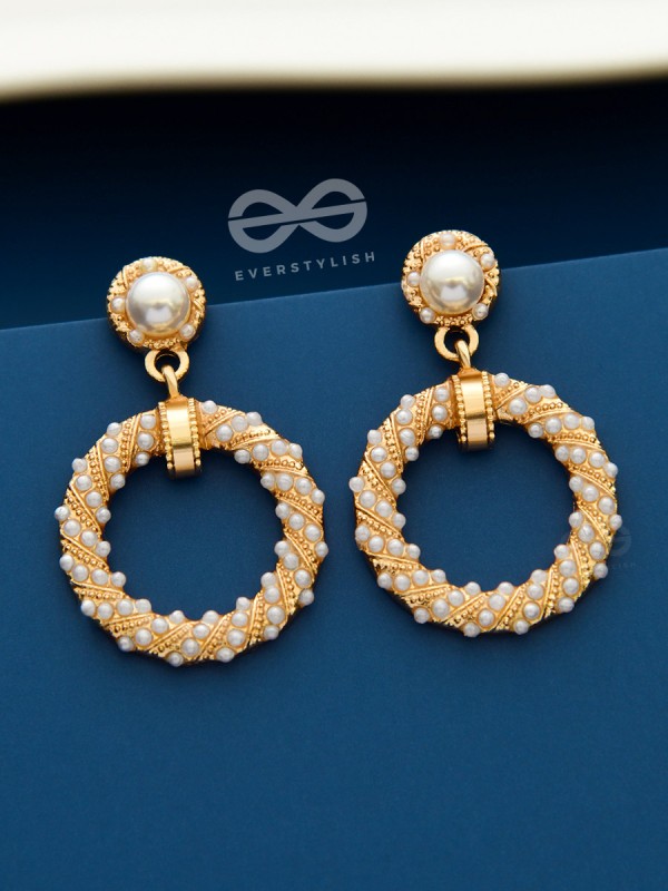 The Pearl Paradox - Statement Golden Earrings
