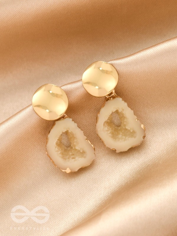 The Snowball Effect- Golden Embellished Earrings