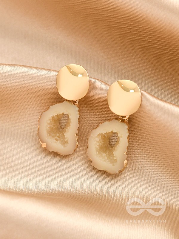 The Snowball Effect- Golden Embellished Earrings