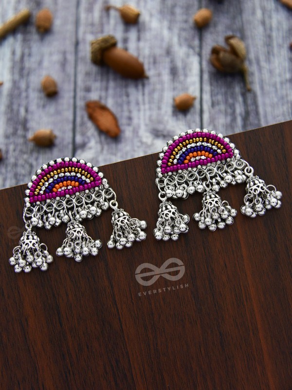 The Embroidered Sun - Triple Jhumki Earrings