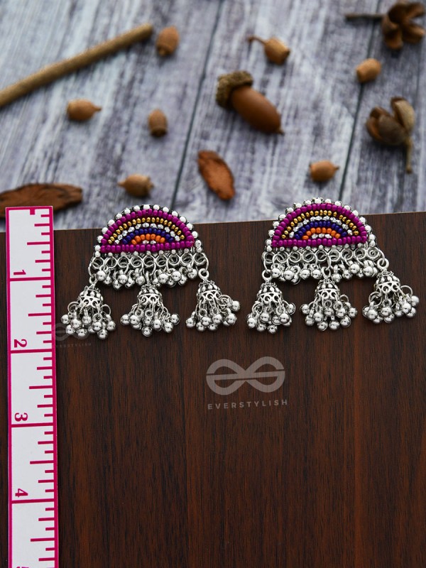 The Embroidered Sun - Triple Jhumki Earrings