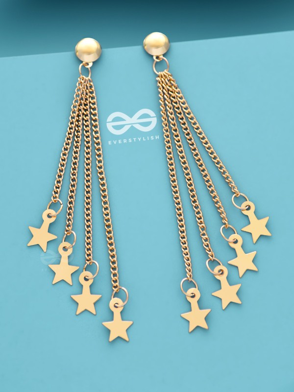 Shimmer like a Star - Statement Golden Danglers