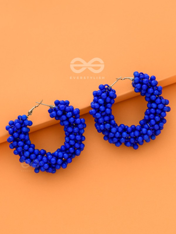 A Glimmer of Shimmer - Playful Embellished Hoops (Royal Blue)